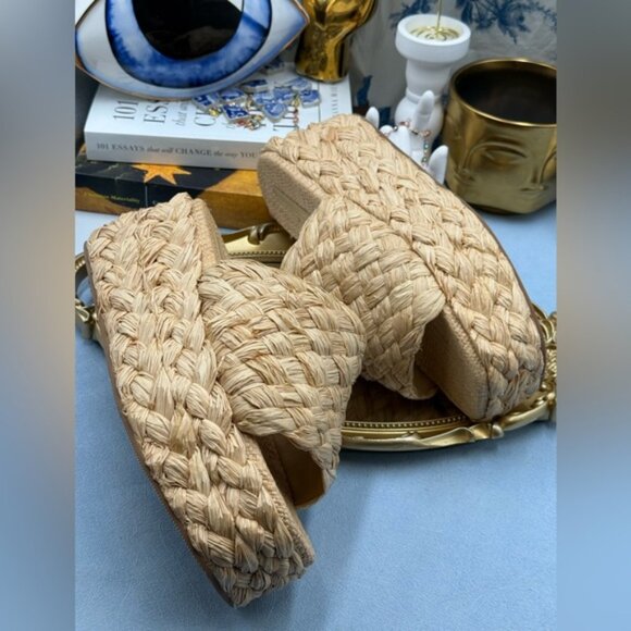 🆕 LOEFFLER RANDALL 🧿 NWOB Aaron Natural Braided Platform Straw Mule, Sz 9 - Picture 11 of 15